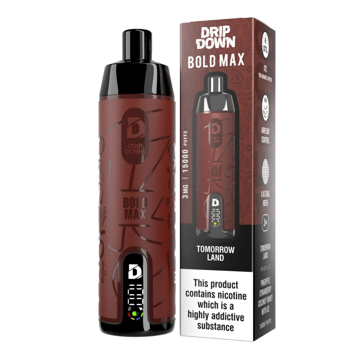 Drip Down BOLD MAX TOMORROW LAND 3MG 15000 PUFFS